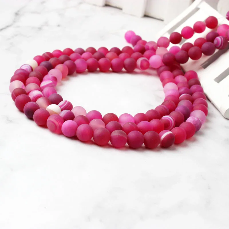 LanLi 6/8/10/12mm Natural The Rosy Red Stripe/Cat Eye Stone Loose Beads DIY Men's and Women's Bracelet Necklace Accessories |