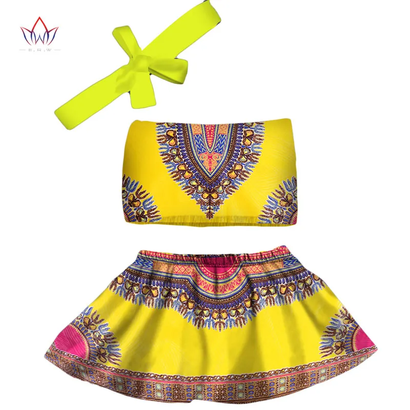 2019 Новинка Африка детей Костюмы комплекты для малышей Топ dashiki и юбка в