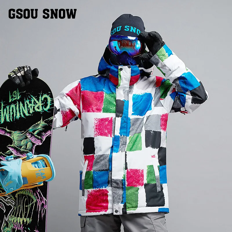 

Gsou Snow Skiing Suit Male Winter Single Double Board Windproof Warm Waterproof Skiing Jacket Ski Wear For Men