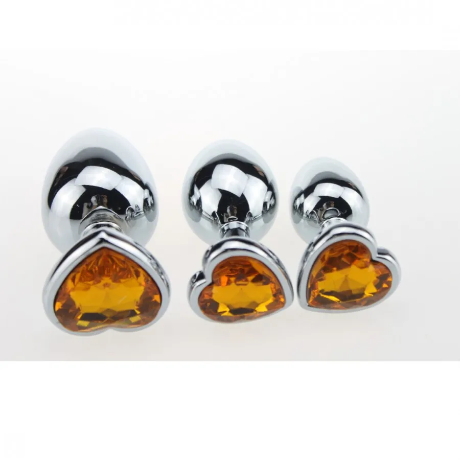 3pcs/lot Heart Base Button Sliver Stainless Steel Butt Plug Metal Anal Set Sex Products Erotic Big Toys | Красота и здоровье