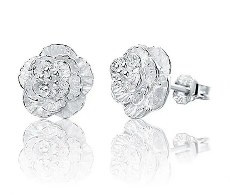 Модная романтическая наборный серебристого цвета вишни шаблон серьги-гвоздики с