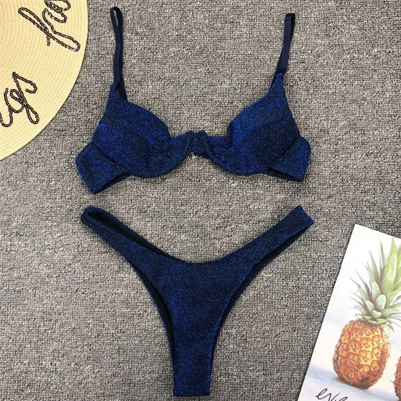 

Women Swimwear Bikini Set Push-up Padded Bra Bandage Swimsuit Triangle Bathing