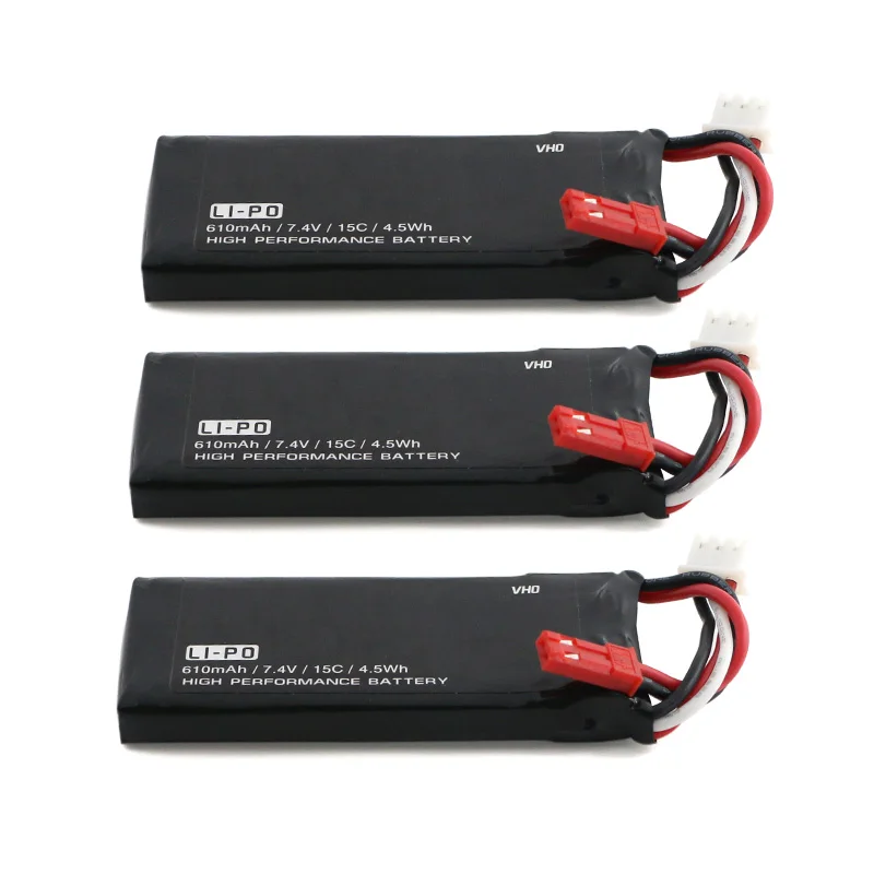3 шт. Hubsan X4 батареи H502S RC 610 мАч Lipo 7 4 V дрона с дистанционным управлением Батарея 15C