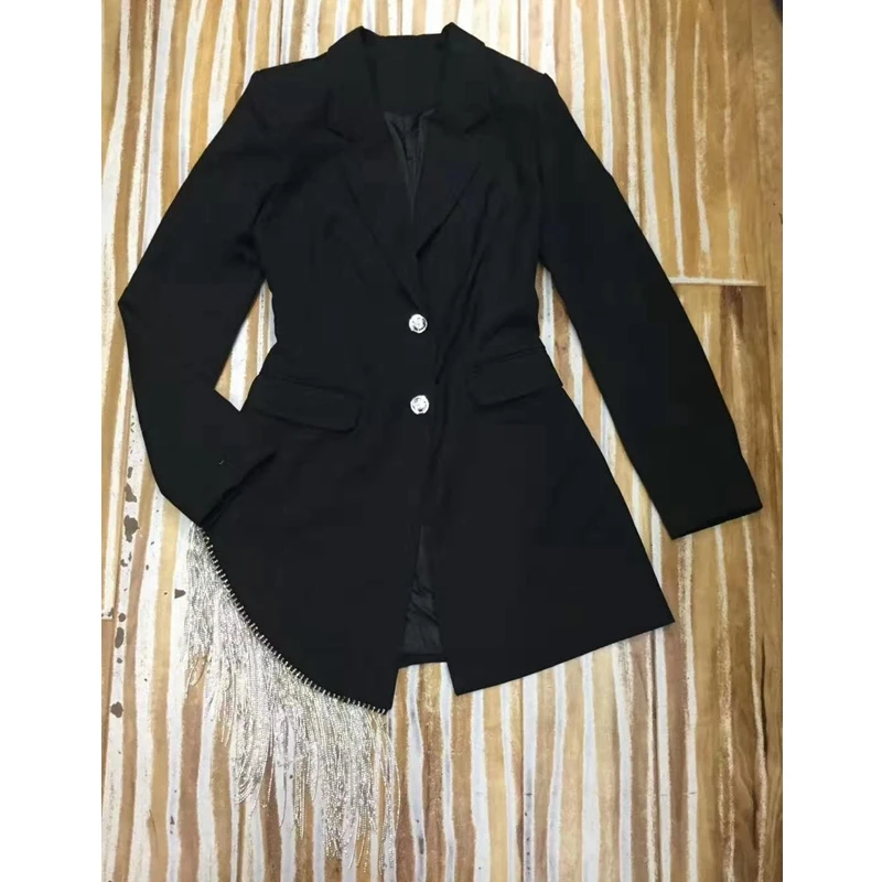 

New Arrival Fashion Show Hot Selling Style Black Jacket Dress Elegant Celebrity Evening Party Dress Women Outfits Dropshipping