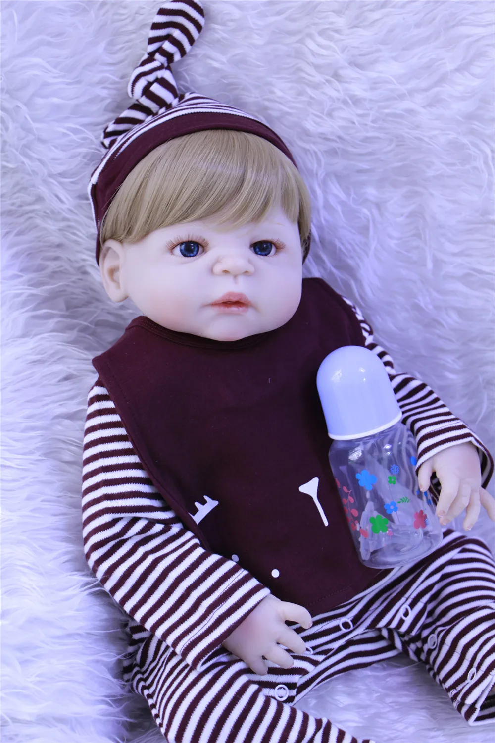 DollMai alive baby boy reborn dolls 23 &quotполностью силиконовые куклы игрушки для детей подарок