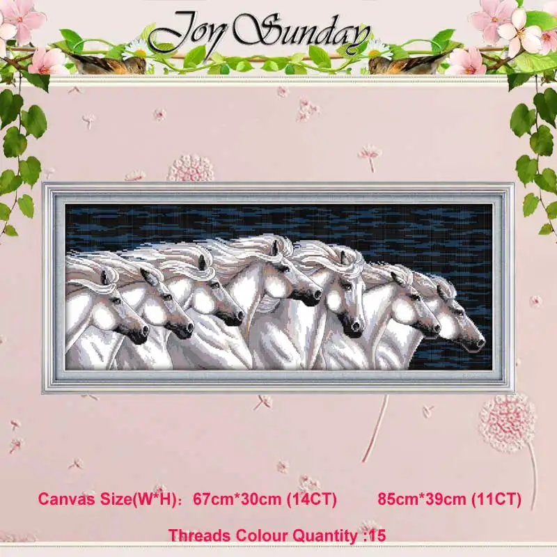 Galloping steed 1 Лошадь семья Белая лошадь животные Счетный 11CT 14CT Набор для вышивания крестиком DIY DMC Набор для вышивания крестиком вышивка рукоделие домашний декор - Цвет: Galloping steed 1