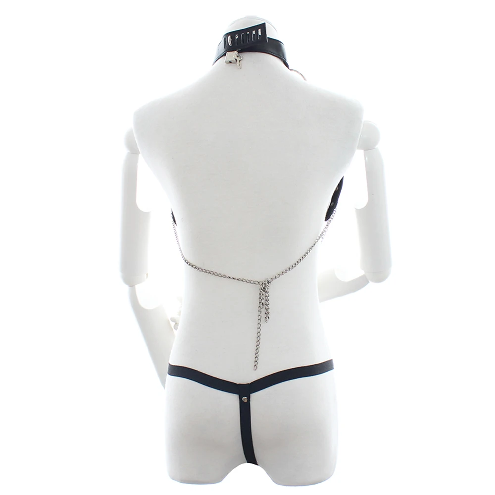 DOMI новые женские сексуальные Металлические цепи из ПУ наборы для бондажа игр