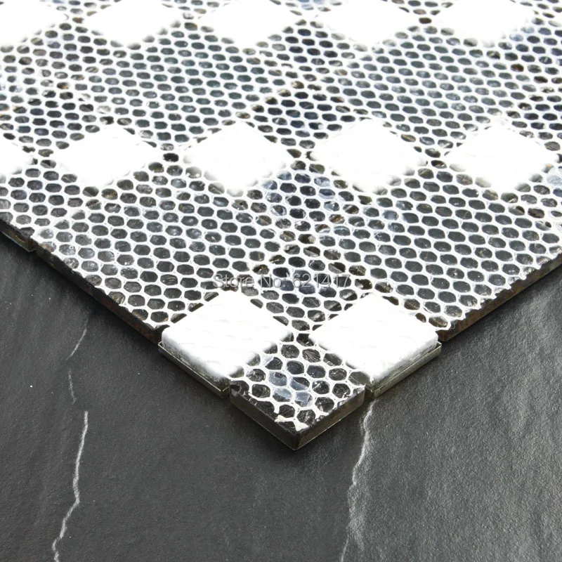Оранжевая Гальваническая Золотая мозаичная плитка HMGM1100 backsplash кухонная
