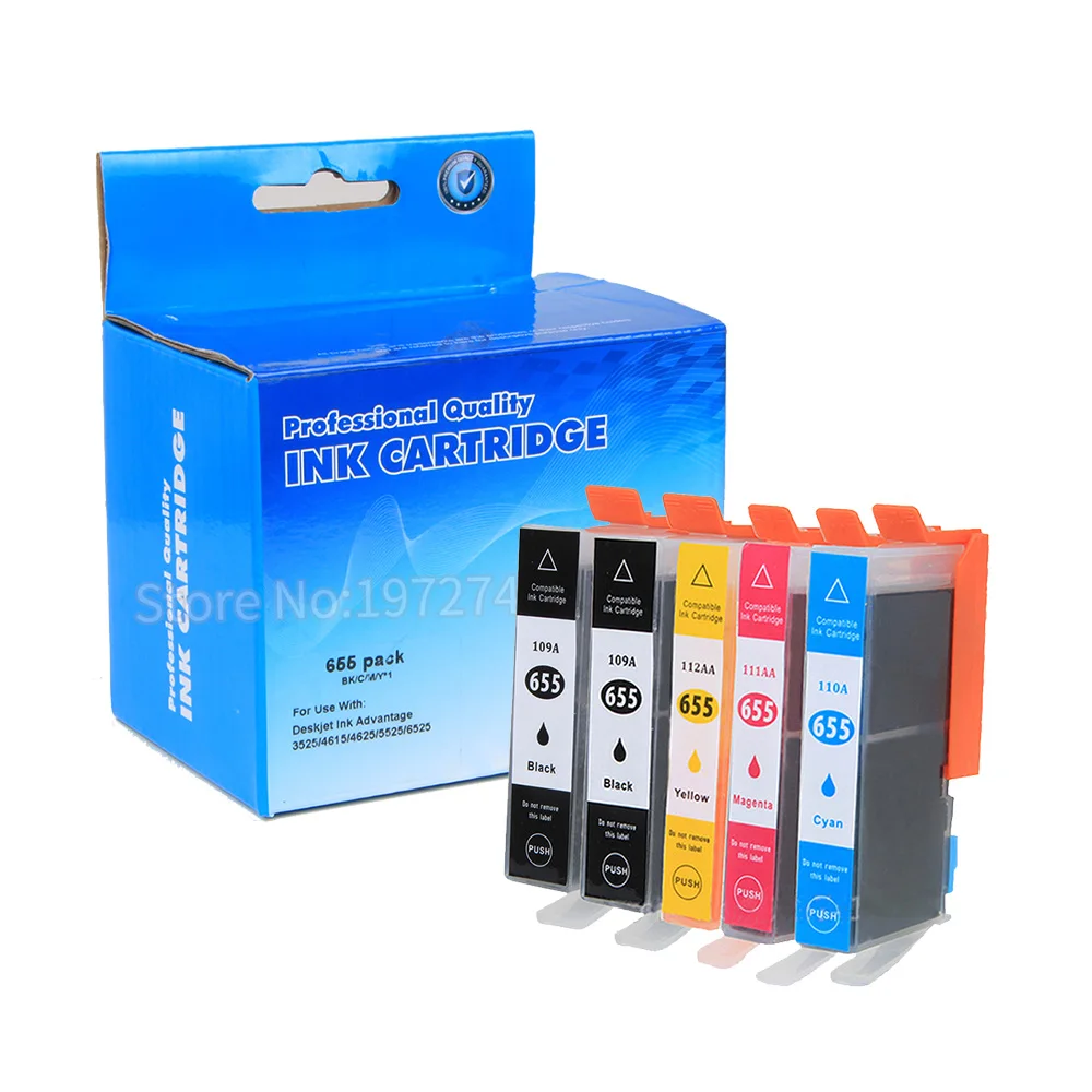 HWDID 5 шт. чернильный картридж для HP 655 hp deskjet 3525 5525 4615 4625 CZ109AE CZ110AE CZ111AE CZ112AE |