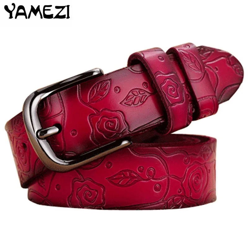 Yamezi новые модные женские туфли ремень теплые резные цветок ремешок Пояса из