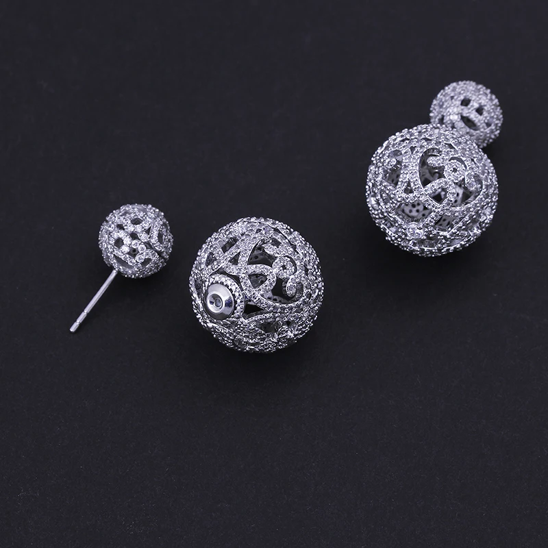 Девушка очень высокое качество Мода Посеребренная спереди назад двойной Циркон