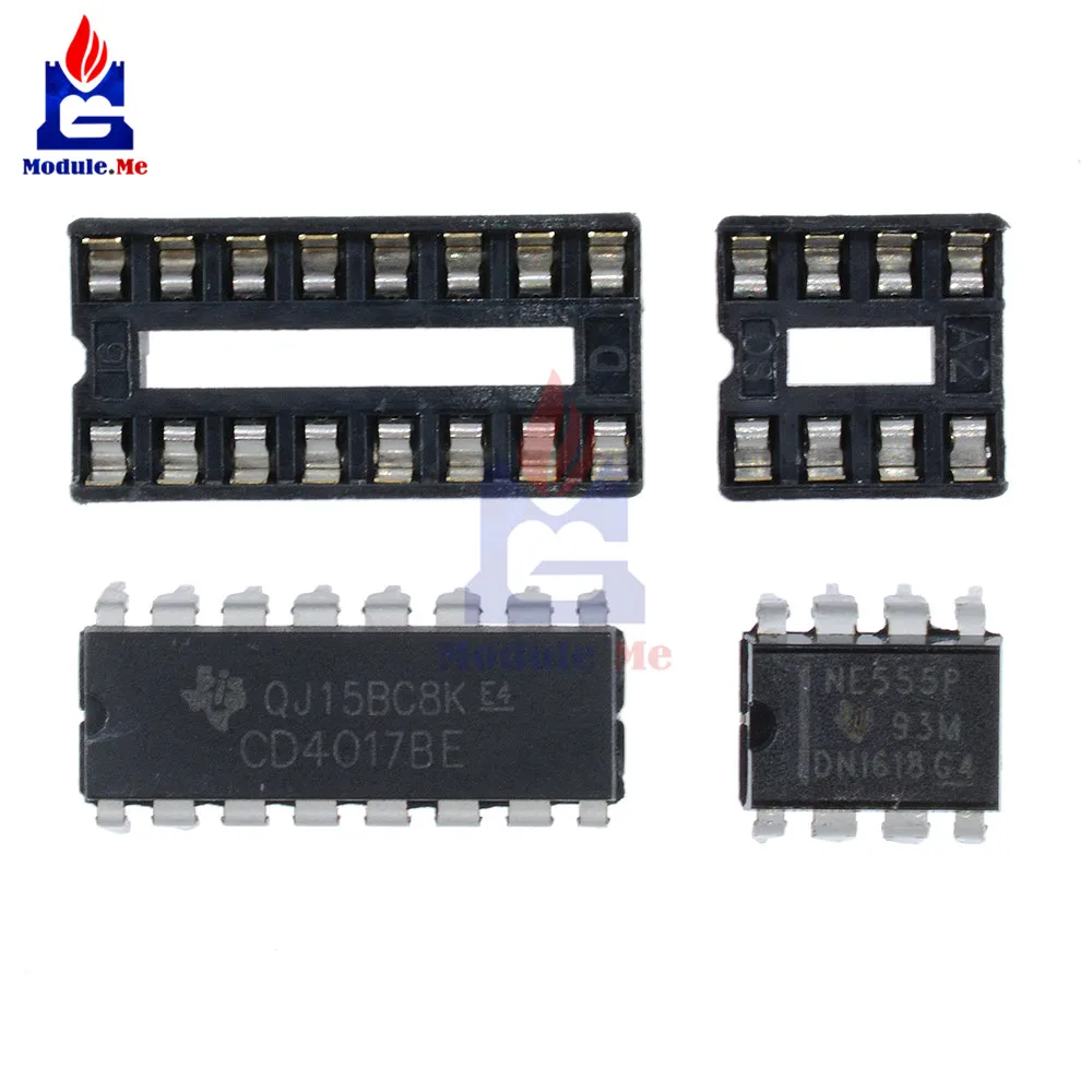 NE555+ CD4017 практика Learing Наборы светодиодный проблесковые маячки модуль Diy Kit Электронная печатная плата люкс ЛСД-10 3-4,5 V "сделай сам" для платы Arduino