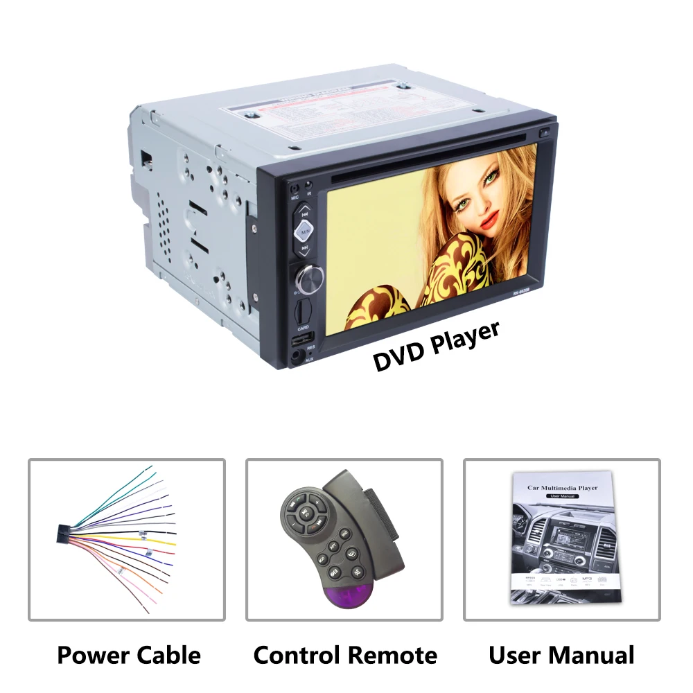 Автомагнитола Hikity 2DIN 6 2 дюйма DVD радио стереоприемник управление рулевым