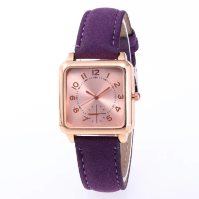 Фиолетовый Montre femme, Лидирующий бренд, женские часы-браслет, наручные часы с кожаными кристаллами, женская одежда, женские кварцевые часы, Прямая поставка - Цвет: Фиолетовый