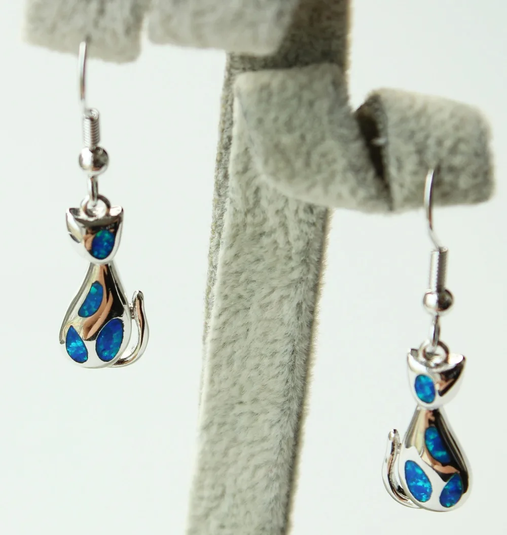 Женские серьги с опаловым покрытием белый/синий цвет|earring jewelry display|earrings appleearring