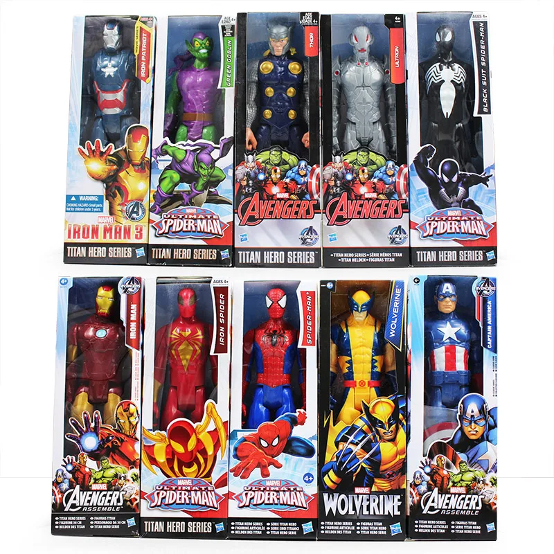 

8Styles 12"30CM Superhero The Avengers Iron Man Captain America Spiderman Green Goblin Venom PVC Action Figure Can Moved Model