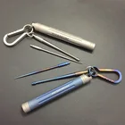 1 шт. EDC переносной титановый сплав EDC Водонепроницаемая бутылка зубочистка набор для ушей брелок подвесная Пряжка самоочищающийся инструмент посуда