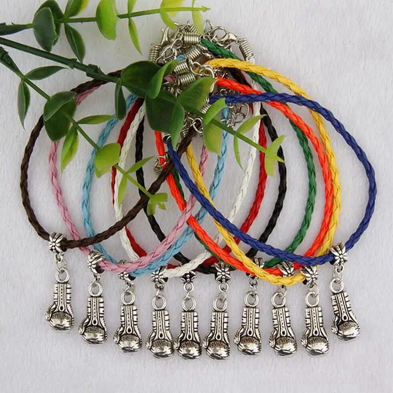 Горячие 20 штук пакет античные серебряные боксерские перчатки амулеты кулон + 5 см