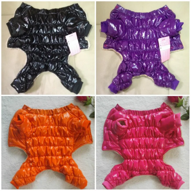 Зимняя одежда для собак маленьких пальто куртка из искусственной кожи