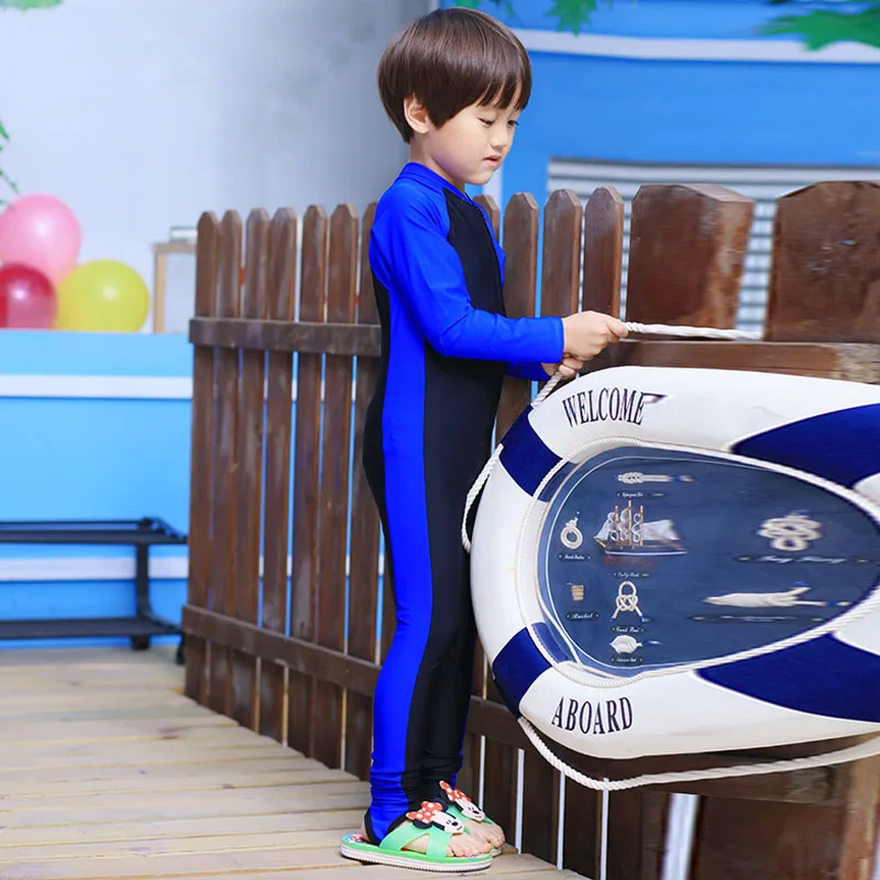 Детский слитный купальник с длинным рукавом на Возраст 3 10 лет|boys swimwear one piece|kids