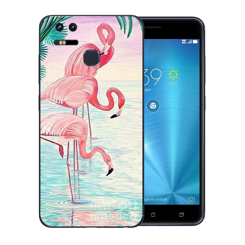 Phone Cases 5.5 inch For Asus Zenfone 3 Zoom ZE553KL Soft TPU Silicone Coque Flamingos Pattern Luxury Flexible Clear Back Cover |