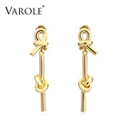 Серьги VAROLE в новом стиле золотого цвета, медные серьги-подвески 100% для женщин, большие длинные серьги, ювелирные изделия, 2018