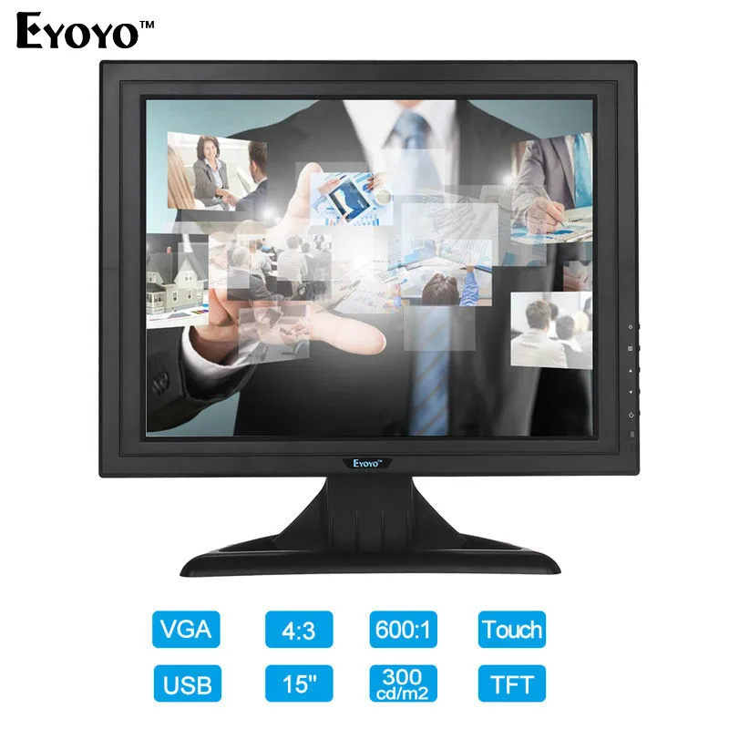 Eyoyo C15 TFT VGA 15 &quotсенсорный экран ЖК дисплей POS монитор розничная продажа Ресторан