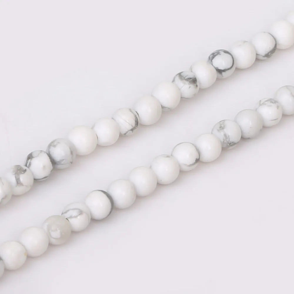 Круглые бусины белого цвета Howlite 4/6/8/10 мм незакрепленные промежуточные для