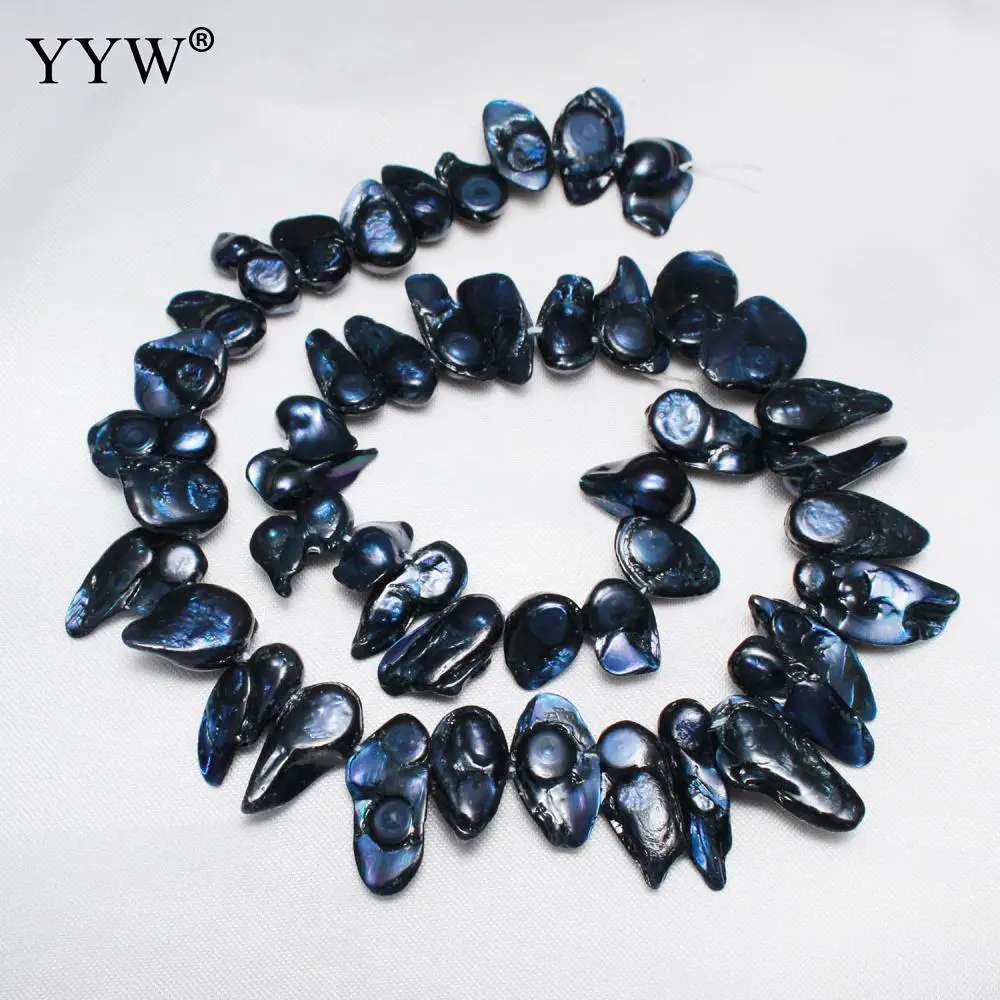 

YYW High Quality Cultured Baroque Freshwater Pearl Beads Nuggets blue 12-21mm Approx 0.8mm Sold Per 15 Inch Strand