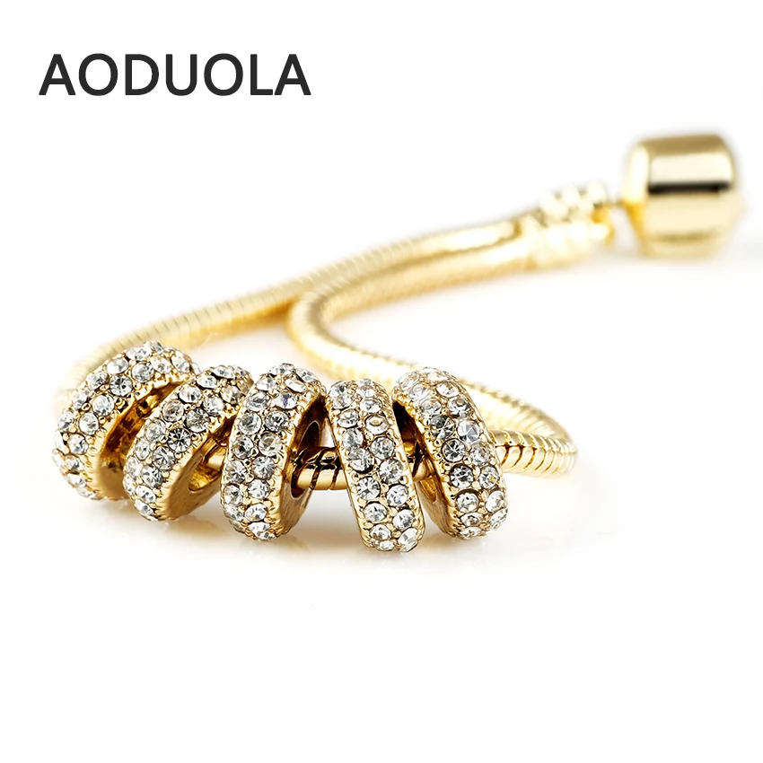 10 шт. в партии золотистые круглые бусины разделители с кристаллами подходят для