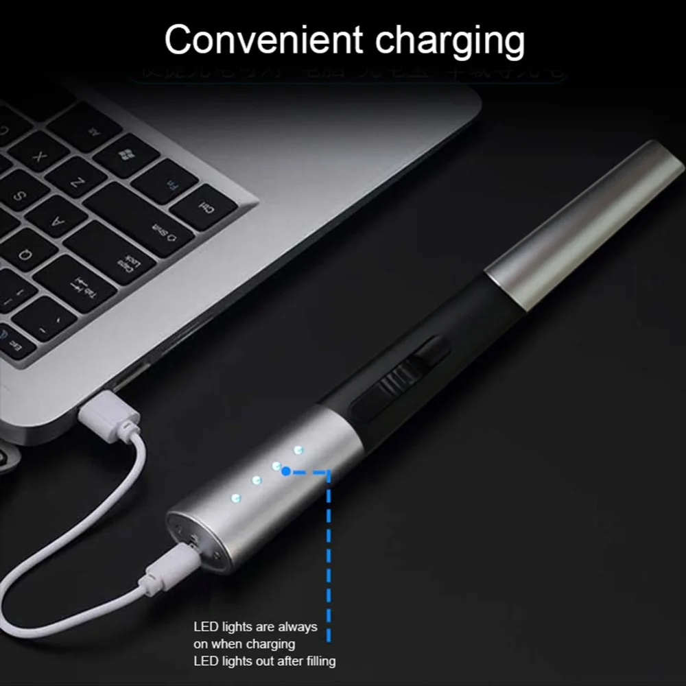 360 вращение USB перезаряжаемые зажигалки длинные Кухонные Электронные Зажигалки