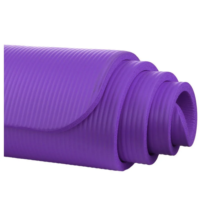 Yoga Mat 15mm Thick Exercise Fitness Physio Pilates Workout Mat Non Slip Colour:Purple