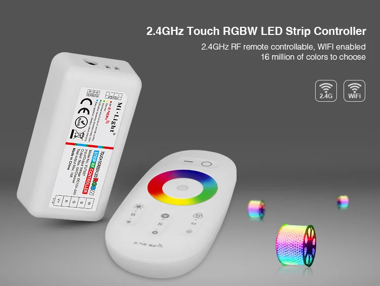 Mi light FUT027 2 4G беспроводной сенсорный экран RGBW светодиодный контроллер DC12V 24A 18A RF