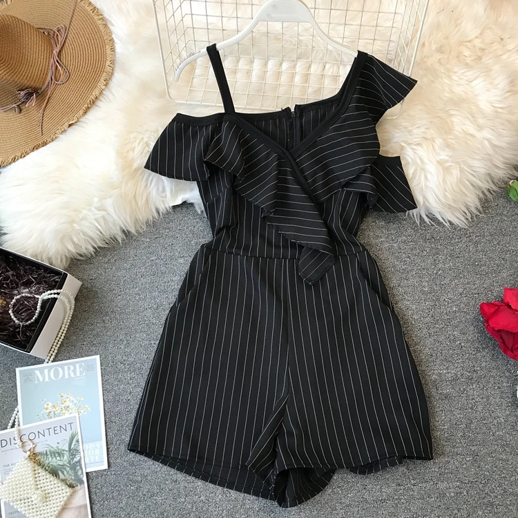 ALPHALMODA женский летний короткий комбинезон с рюшами нерегулярный открытыми