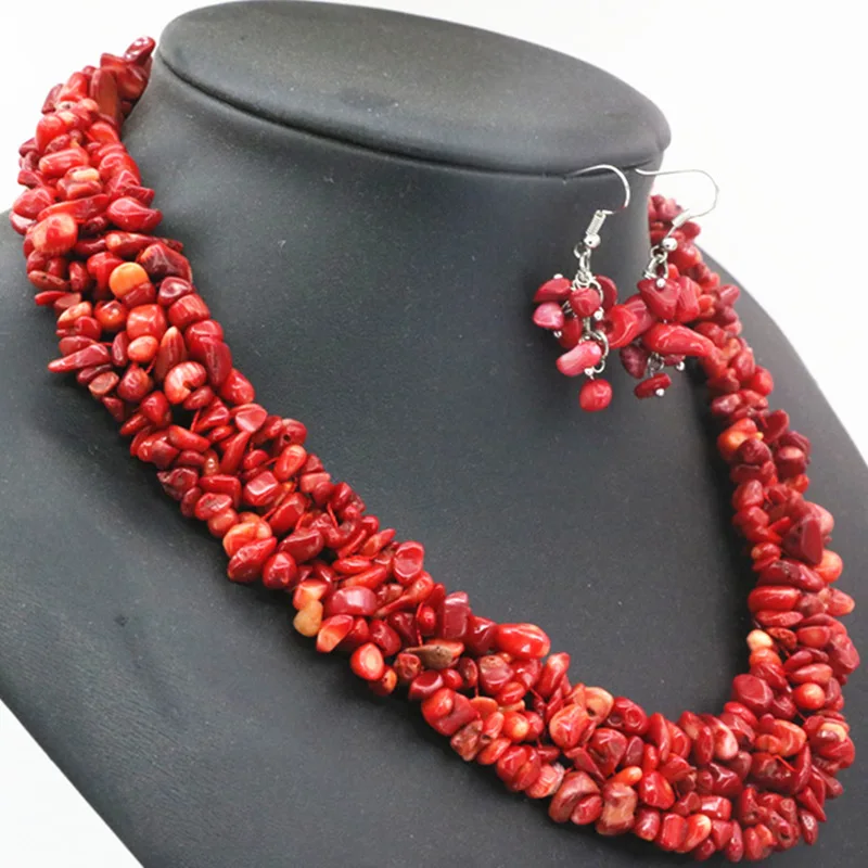 Комплект из колье и серёг с натуральным камнем 9 11 мм|necklace earring|jewelry set natural stonefashion