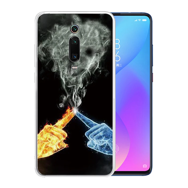 Soft Silicone Clear TPU Case for Xiaomi Mi 9 9T CC9 Pro Note 10 CC9E 8 Lite Mix 3 A3 A2 A1 POCO F1 Cover Flame Heart | Мобильные