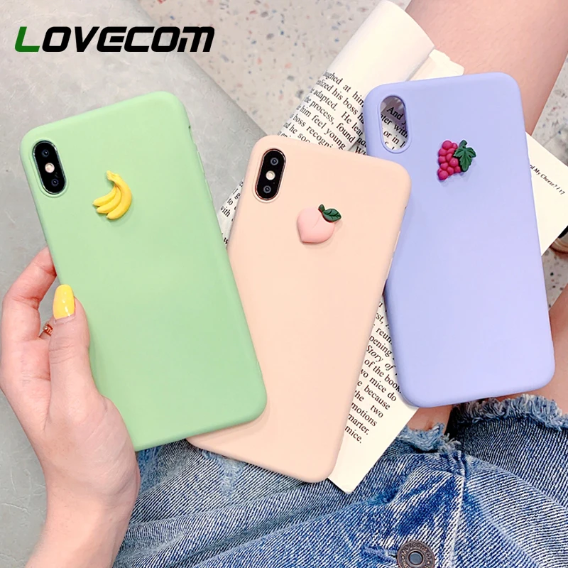 Чехол для телефона LOVECOM 3D с фруктами и бананами iPhone 11 Pro Max XR X XS 7 8 6S мягкий чехол из