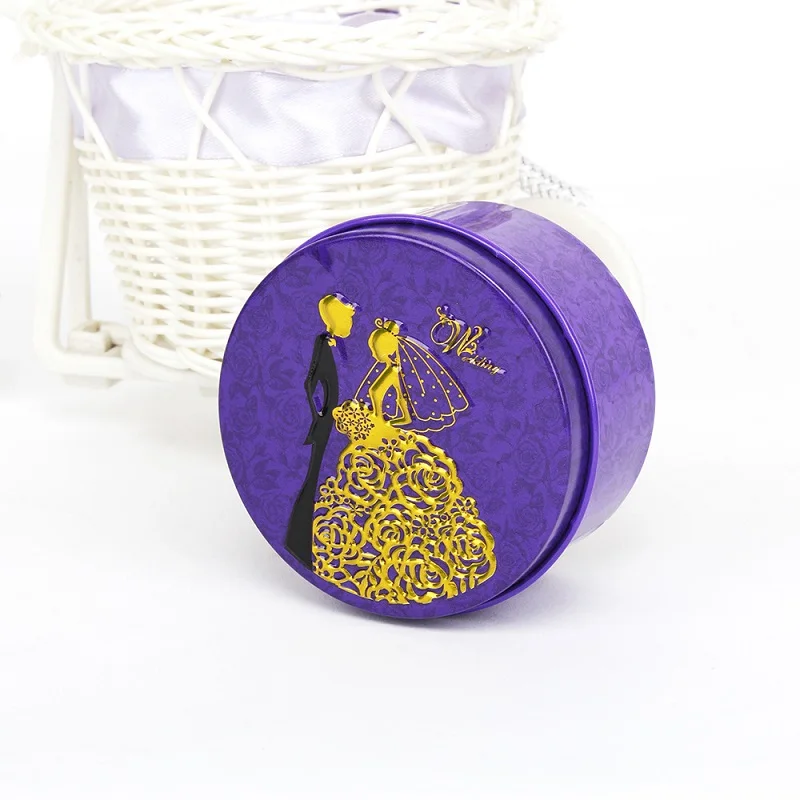 200 шт. круглая металлическая жестяная коробка для конфет невесты жениха