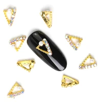 2019 new 10 pieces crystal bright pearl nail rhinestone alloy nail art decorations glitter diy 3d pearl nail jewelry pendant