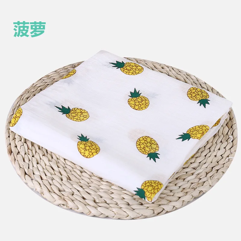 pineapple 1 шт., муслин, хлопок, детские пеленки, мягкие одеяла для новорожденных, для ванной, марля, Детская накидка, спальный мешок, чехол для коляски, игровой коврик - Цвет: pineapple