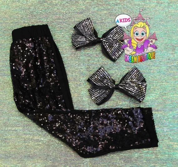 Черные леггинсы с блестками черные блестящие штаны для девочек малышей
