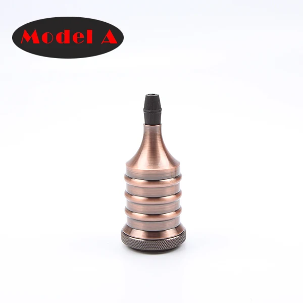 E27 110V-240V Vintage Edison Lamp Base Pendant Light Socket Screw Bulb Base Golden Copper Black Metal Alloy Light Socket[F1558] - Цвет: Model A