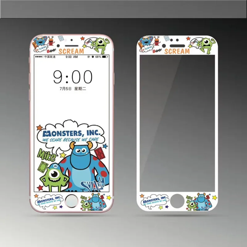 Майк и Салли Full Screen Cover защиты пленка для iPhone 6 s/6 plus/7/плюс /8/8plus. нано-покрытием