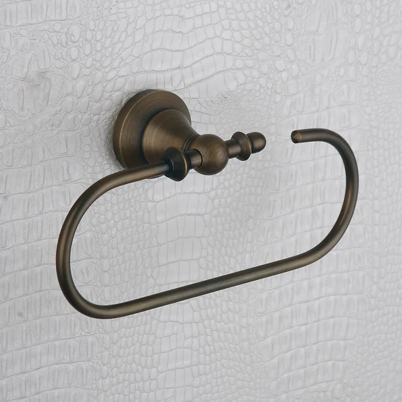 Towel Ring Настенное крепление аксессуары для ванной комнаты античная латунь коллекция полотенец бар кольцо бумага держатель туалетной щетки пальто крюк для ванной мыльница - Цвет: Towel Ring