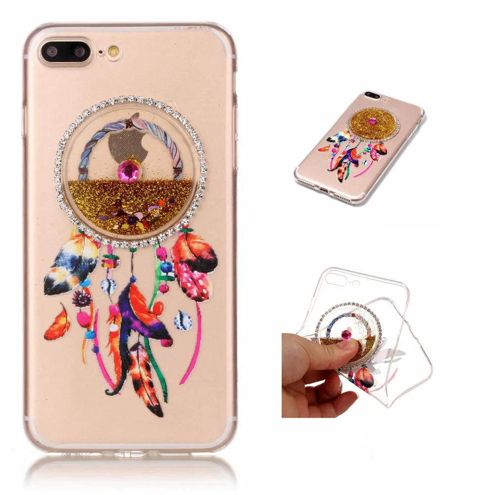 Для Apple iPhone 6 6S 7 Plus 5 5S SE случае роскошный блеск Bling зыбучие пески блестящие случаев
