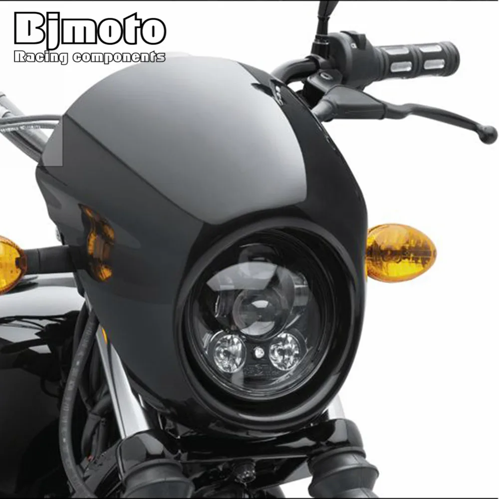 Bjmoto Оригинал 5 75 дюймов H4 Светодиодный прожектор фара для harley Dyna VRSCD XG XR FXCW/C FXS FXSB