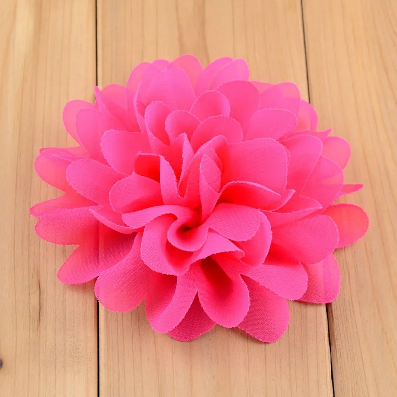 Hot Sale 40pcs/lot 10CM Chiffon Flower Fabric Rose Hair Flowers For Headband Craft Accessories LSFB005 | Дом и сад