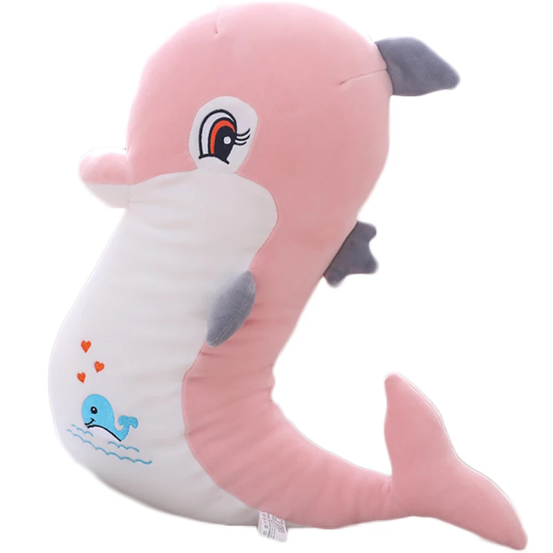 

25-80cm Kawaii Dolphin Plush Toys Dolls Stuffed Down Cotton Cushion Soft Sleeping Pillow Creative Kids Toy Christmas Gifts