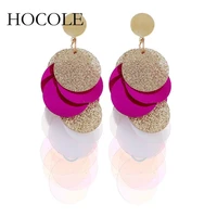 hocole bohemia sequin tassel earrings multilayer colorful long drop earrings for women wedding statement jewelry pendientes