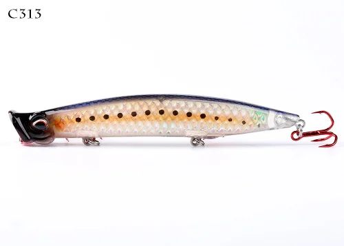C313 123mm 18dot5g Kingdom Fishing Приманка Topwater приманка поппер 123 мм 18,5 г, 110 мм 12,8 г, 90 мм 7,5 г жесткая приманка искусственная приманка плавающая приманка модель 3508 - Цвет: C313 123mm 18dot5g